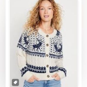❄️NWT Tiktok Viral Old Navy Fair Isle Cardigan Sz S❄️